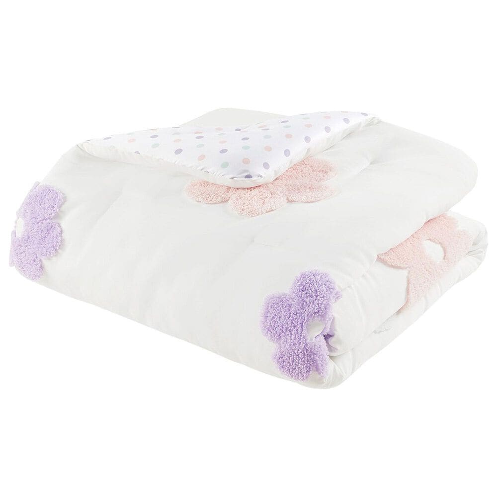 Hampton Park Gracie 3-Piece Twin Comforter Set in White and Purple, , large