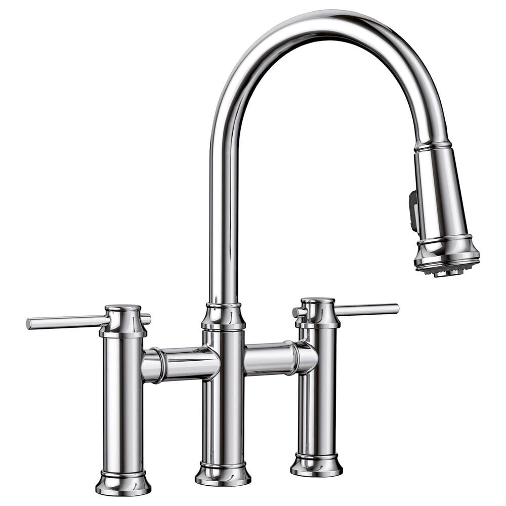 Blanco Empressa Pull-Down Bridge Faucet 1.5 GPM in Chrome, , large