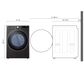 LG 7.4 Cu. Ft. Smart Front Load Gas Dryer with TurboSteam in Black Steel, , large