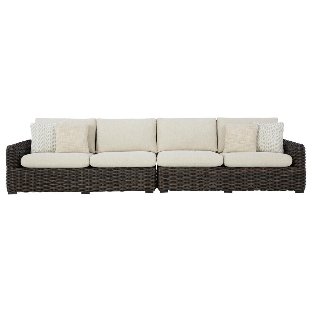 Ashley Kimora 6-Piece Patio Sectional Conversation Set in Dark Brown, , large
