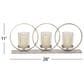Maple and Jade Overlapping Rings Pillar 3 Plate Geometric Decorative Candelabra in Silver, , large