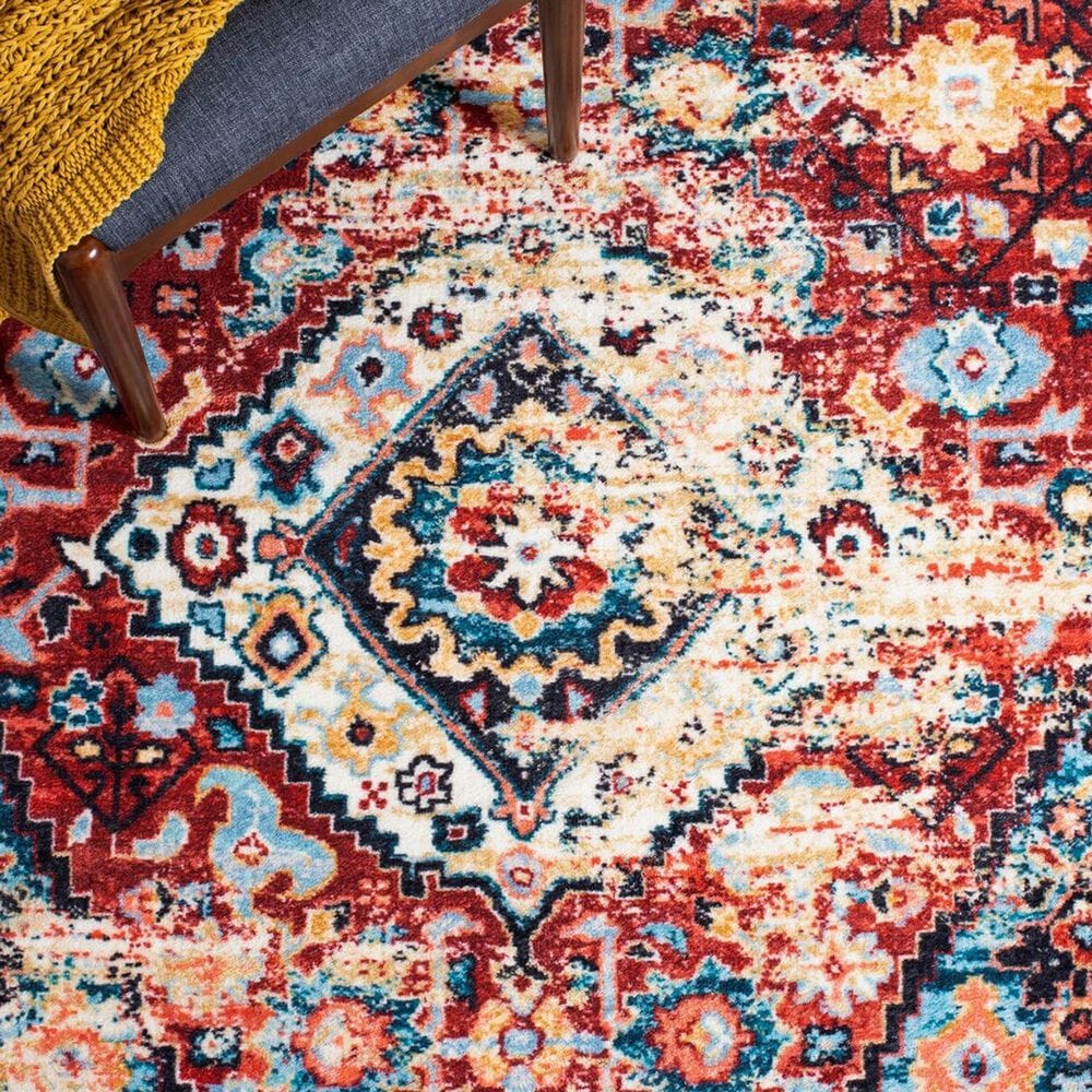Safavieh Riviera RIV157 7&#39;9&quot; x 10&#39; Red and Blue Area Rug, , large