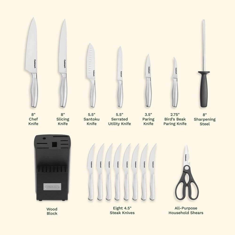 Deal Partners, Inc Artiste 17-Piece Knife Block Set in Stainless Steel, , large