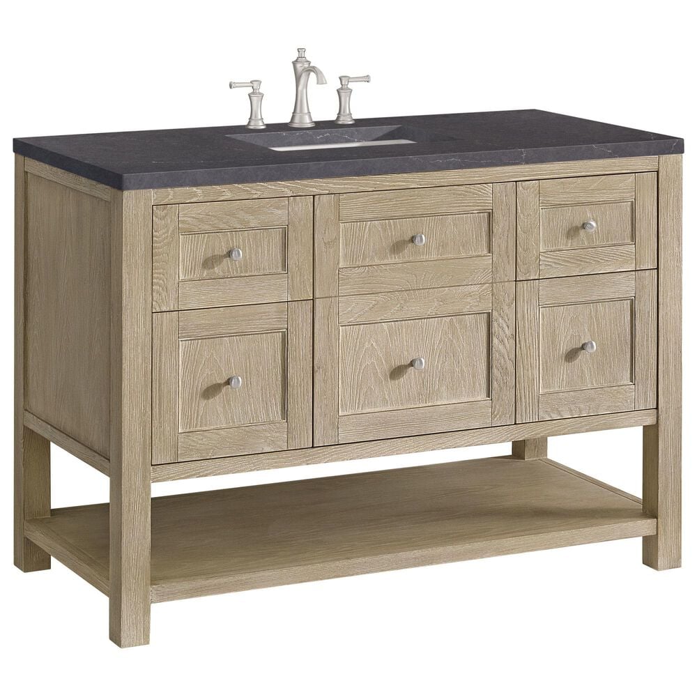 James Martin Vanities Breckenridge 48" Single Vanity in Whitewashed Oak with 3 cm Charcoal Soapstone Quartz Top, , large