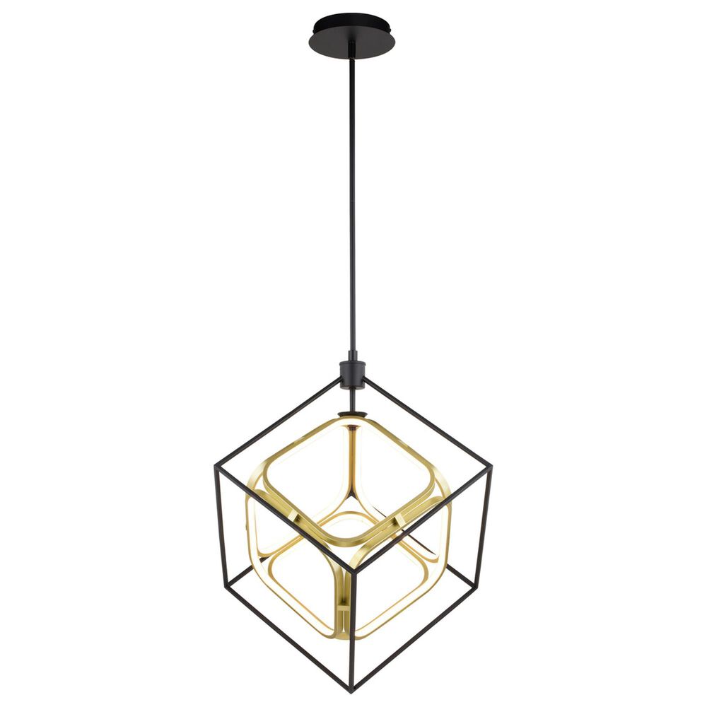 Vaxcel International Co. Ltd. Anson 1-Light Pendant in Matte Black and Gold, , large