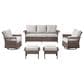 Sunwell Garden 5-Piece Patio Conversation Set with Swivel Chairs in Beige, , large