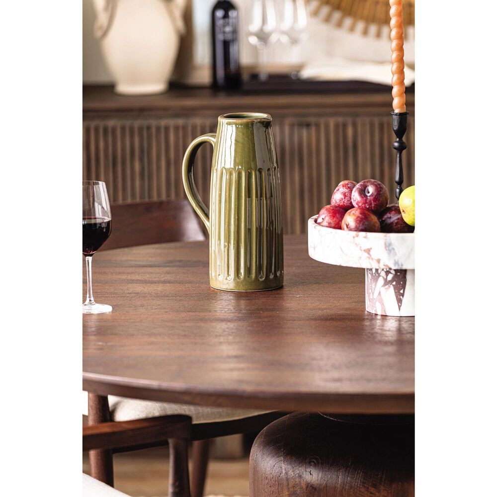 Home Trends &amp; Design Cambridge Pedestal Dining Table in Matte Brown, , large