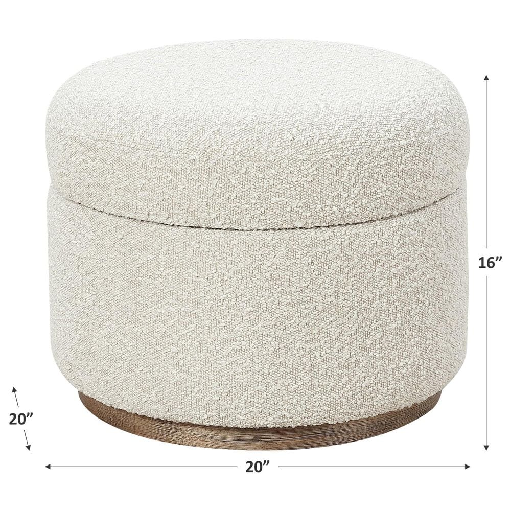 37B Upholstered Storage Ottoman in Ricotta Boucle, , large