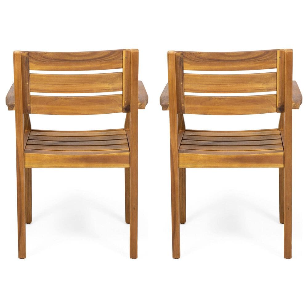 Hearth and Haven Stamford Patio Dining Chair in Teak (Set of 2), , large
