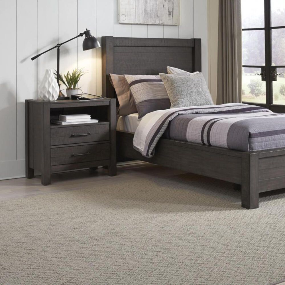 Aspen Furniture, Inc. 2 Drawer Nightstand in Carob Finish with AC Outlets in Carob, , large