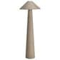 TEAK INTERIORS Round Linen Floor Lamp with Inline Foot Switch in Natural, , large