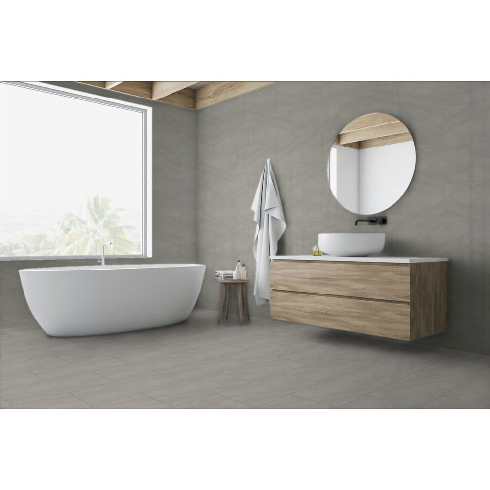Emser Sabe Charcoal 12&quot; x 23&quot; Porcelain Tile, , large