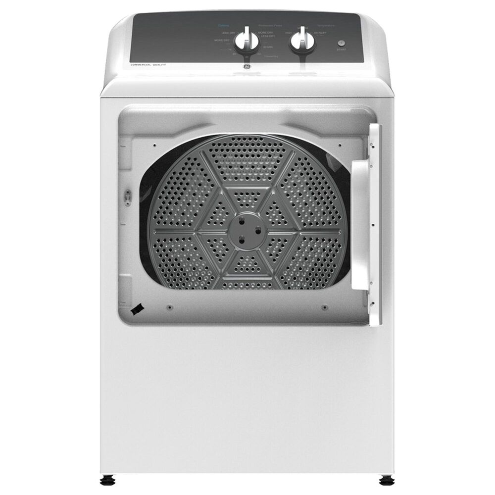 GE Appliances 6.2 Cu. Ft. Gas Dryer in White and Stainless Steel, , large