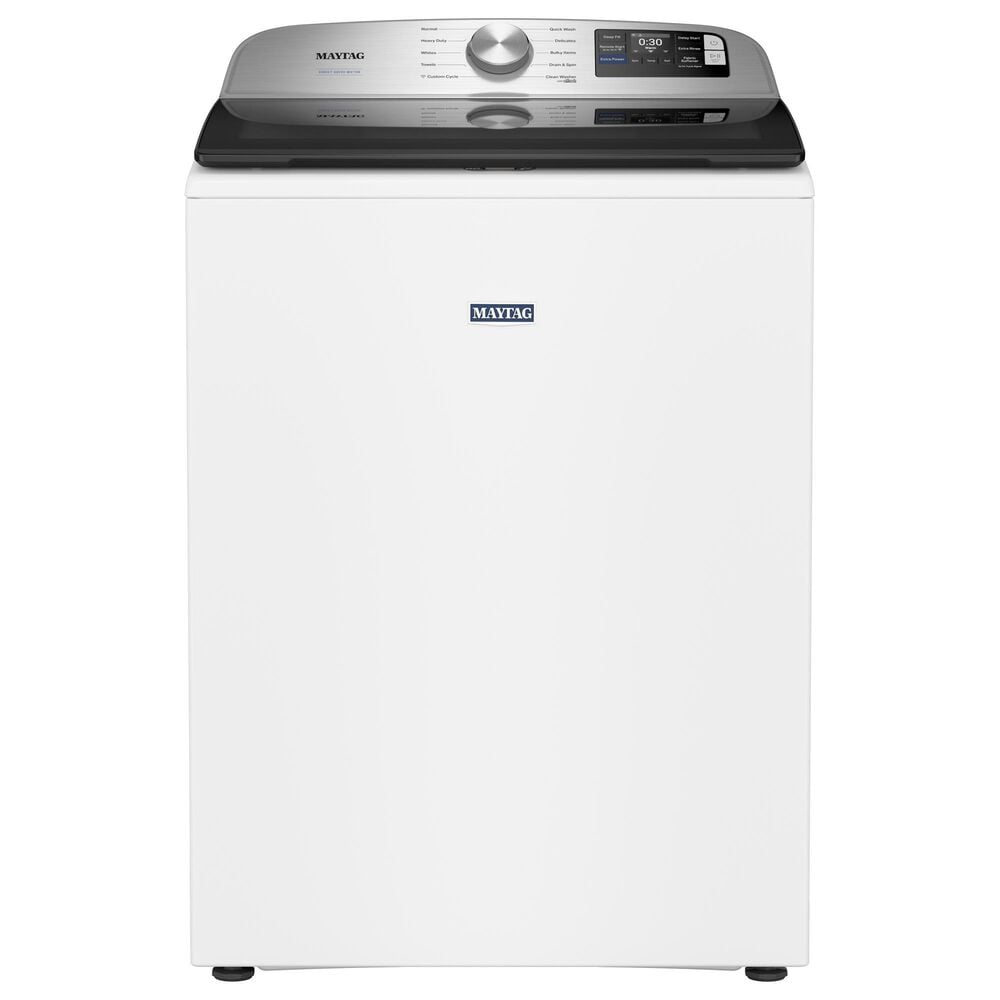 Maytag 5.3 Cu. Ft. Smart Top Load Washer and 7.4 Cu. Ft. Smart Electric Top Load Dryer Laundry Pair in White, , large