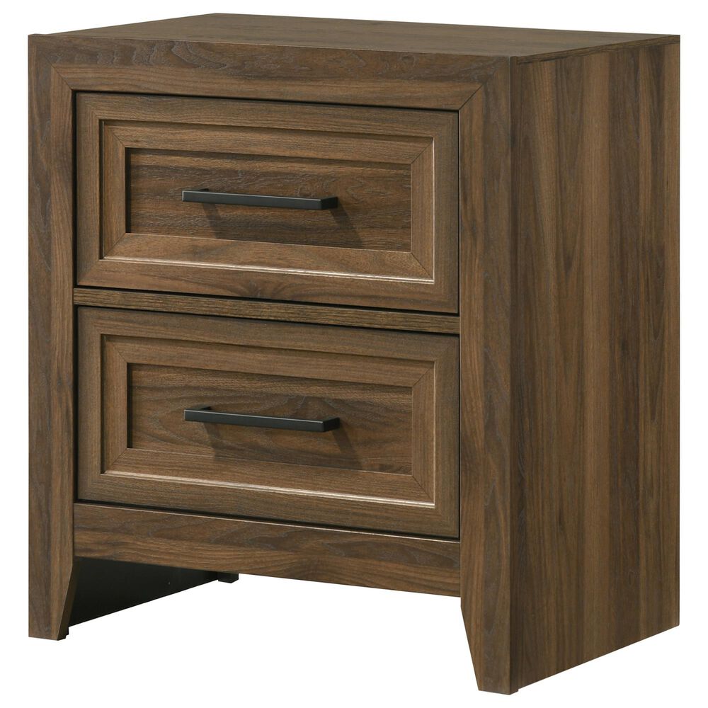 Crown Mark Lorraine 2 Drawer Nightstand in Medium Brown, , large