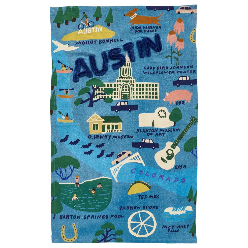 One Hundred 80 Degrees 18" x 28" Austin Dish Towel in Blue, , large