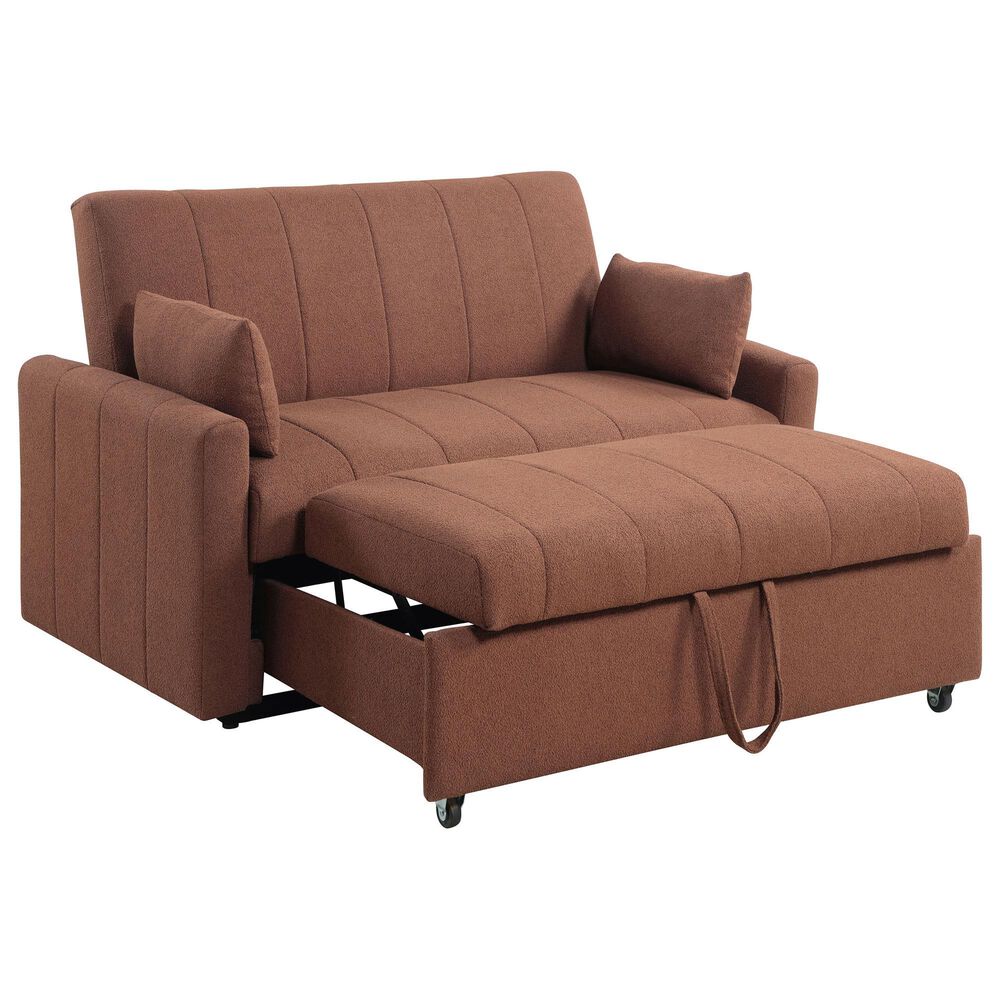 Coaster Portland Stationary Sofa Sleeper in Copper, , large