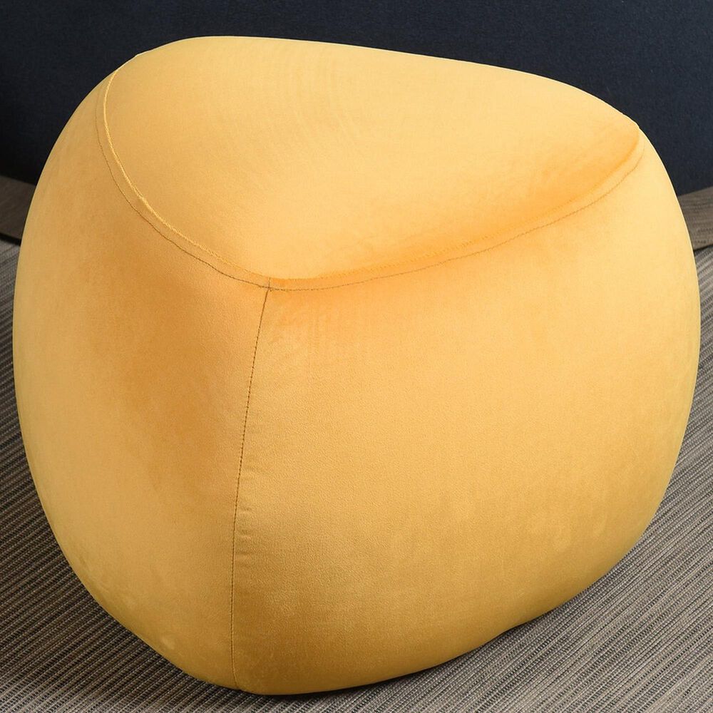 Flair Industries River Rock Hassock Ottoman in Harvest Gold Yellow, , large