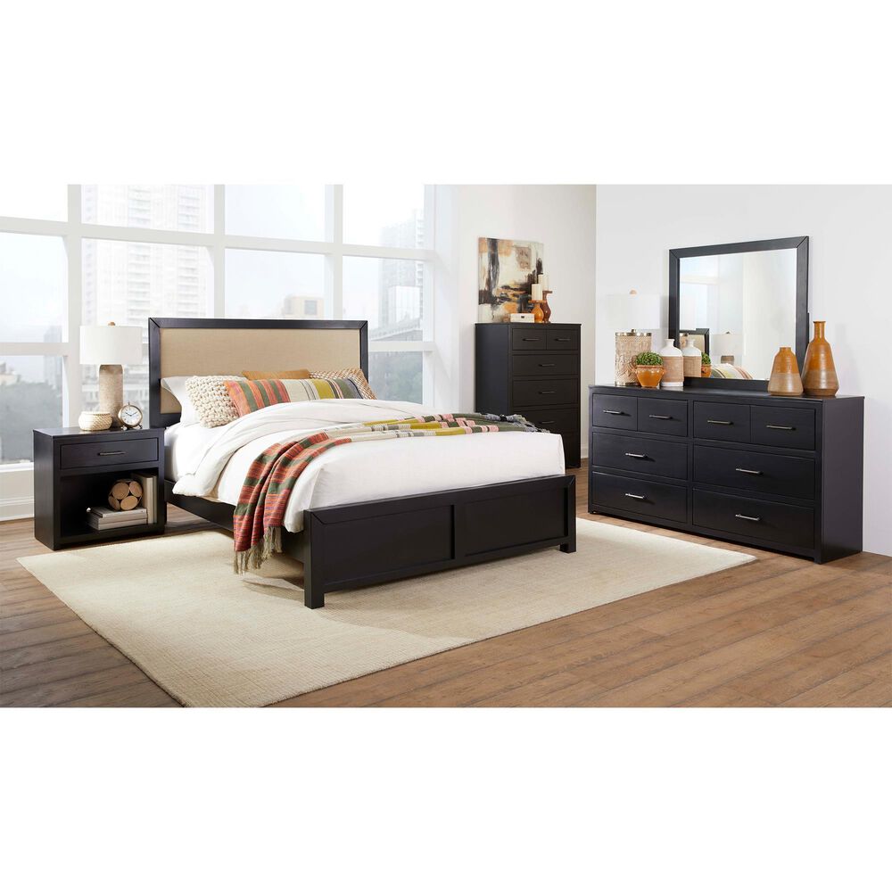 Tiddal Home Warrior 4-Piece King Panel Bedroom Set in Black, , large