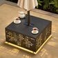HOMLUX Patio Coffee Table with Solar Lighting in Black, , large