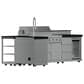 Forno Bulnes 4-Piece Outdoor Kitchen Grill Set with Beverage Center in Stainless Steel and Black, , large