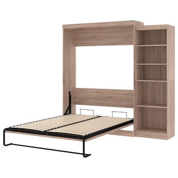 Bestar Pur Queen Murphy Storage Bed in Rustic Brown, , large