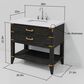 Lexora Home Norwalk 36" Single Bathroom Vanity in Black Oak with White Cultured Marble Top and Rectangular Sink, , large