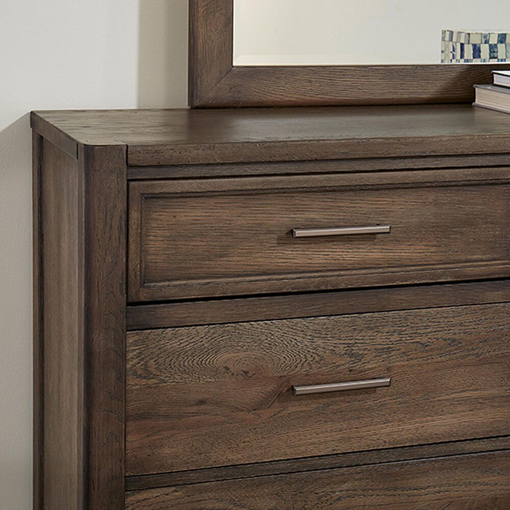Vaughan Bassett Crafted Oak Dresser and Mirror in Aged Gray, , large
