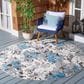 Safavieh Cabana CBN674B 6"7" Round Beige and Blue Indoor/Outdoor Area Performance Rug, , large