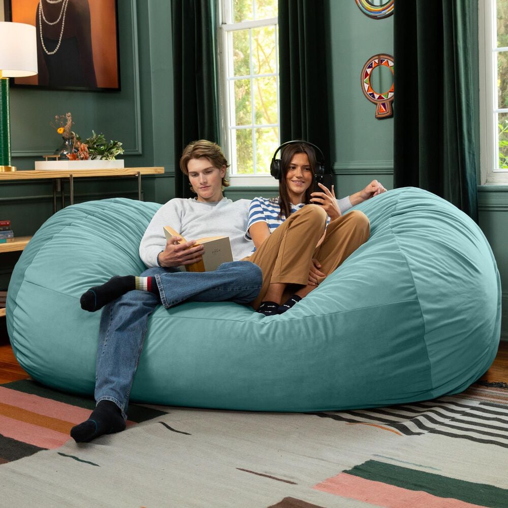 Jaxx Grand Lounger 7&#39; Bean Bag Sofa in Turquoise, , large