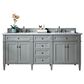 James Martin Vanities Brittany 72" Double Bathroom Vanity in Urban Gray with 3 cm Carrara White Marble Top and Rectangle Sinks, , large