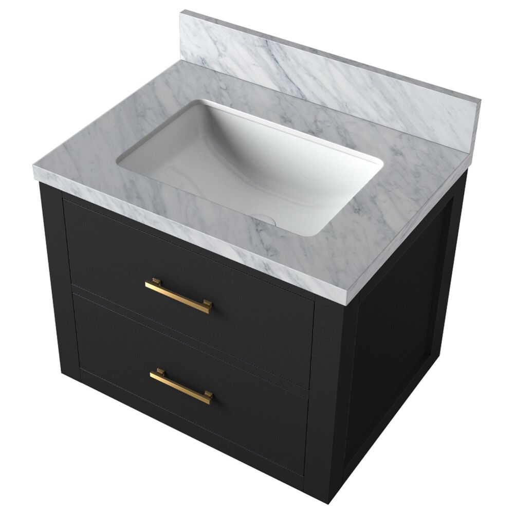 Lexora Home Castor 24&quot; Single Bathroom Vanity in Black with White Acrylic Top and Rectangular Sink, , large