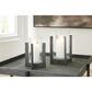 Ashley Garekton Candle Holder in Antiqued Pewter and Clear (Set of 2), , large