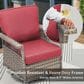 Sunwell Garden Patio Swivel Glider Chair with Gray Frame and X-Laced Armrests in Red (Set of 2), , large