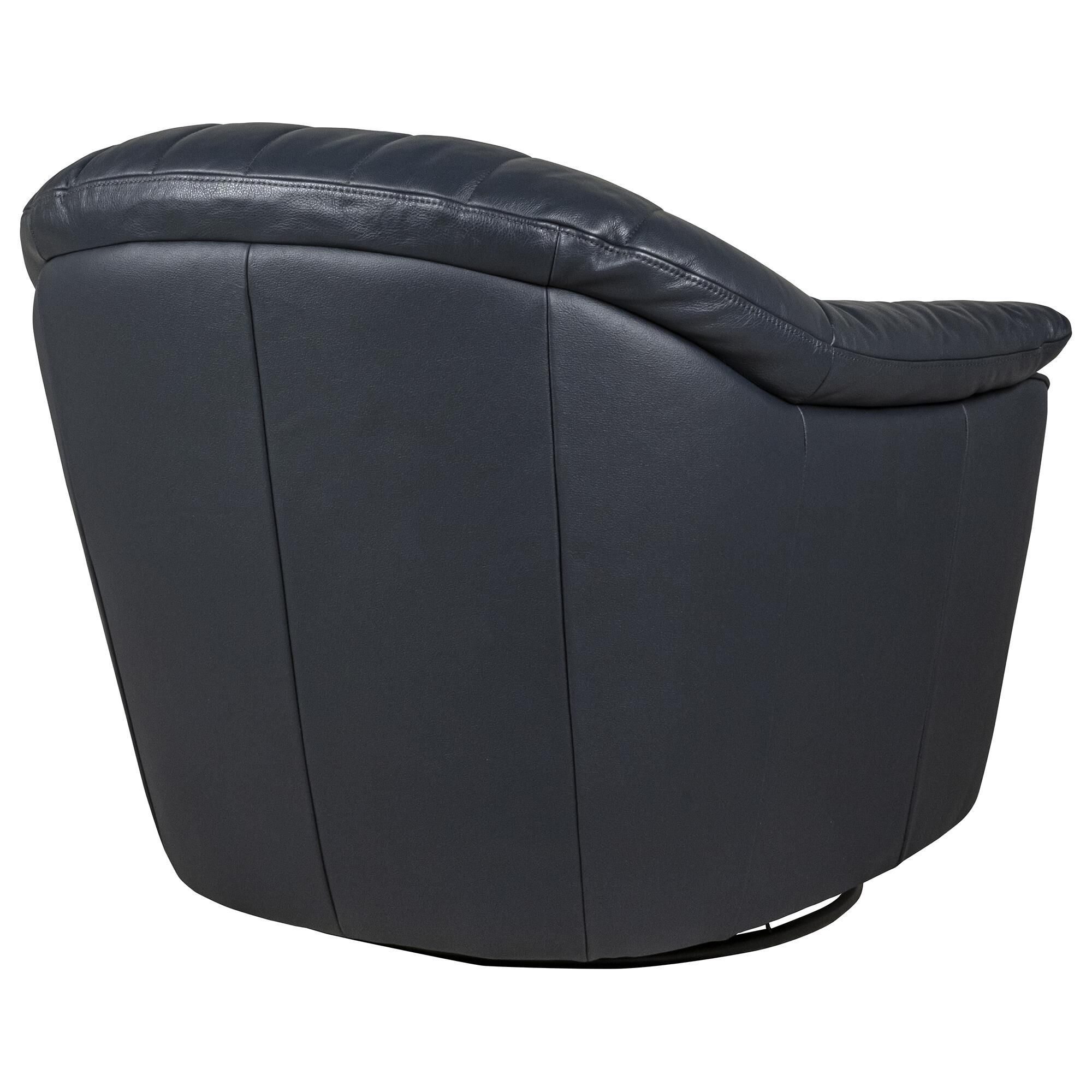 Natuzzi leather sales barrel swivel chair