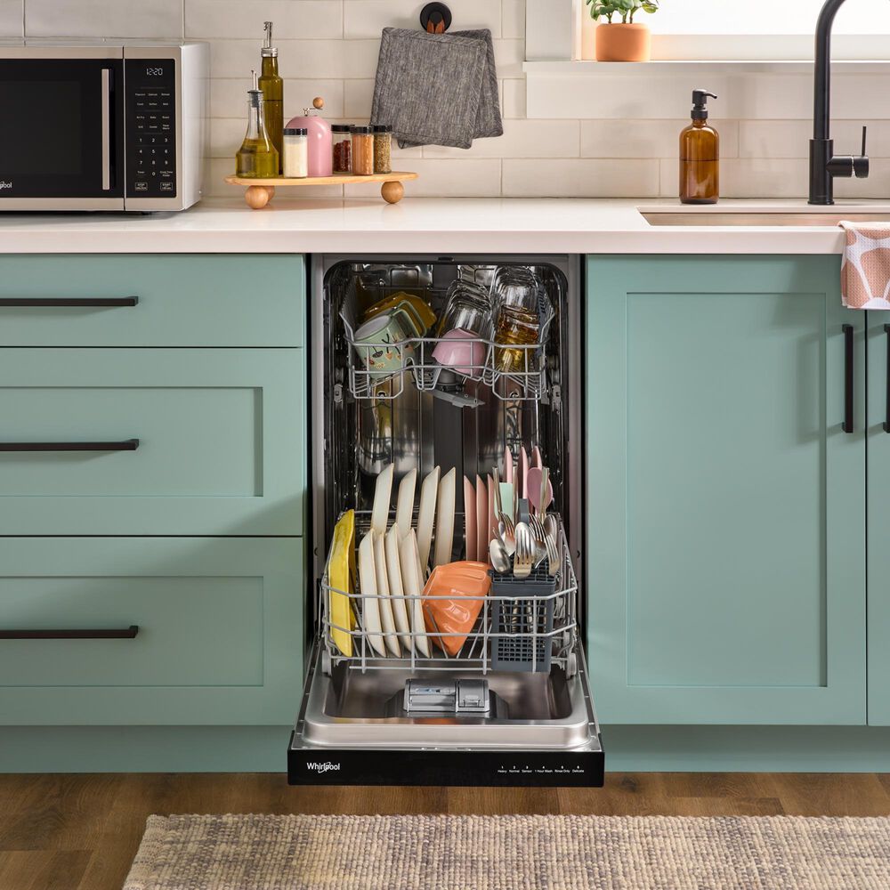 Whirlpool 18" Built-In Dishwasher with Half Load Cycle and Triple Spray Arms in Stainless Steel, , large