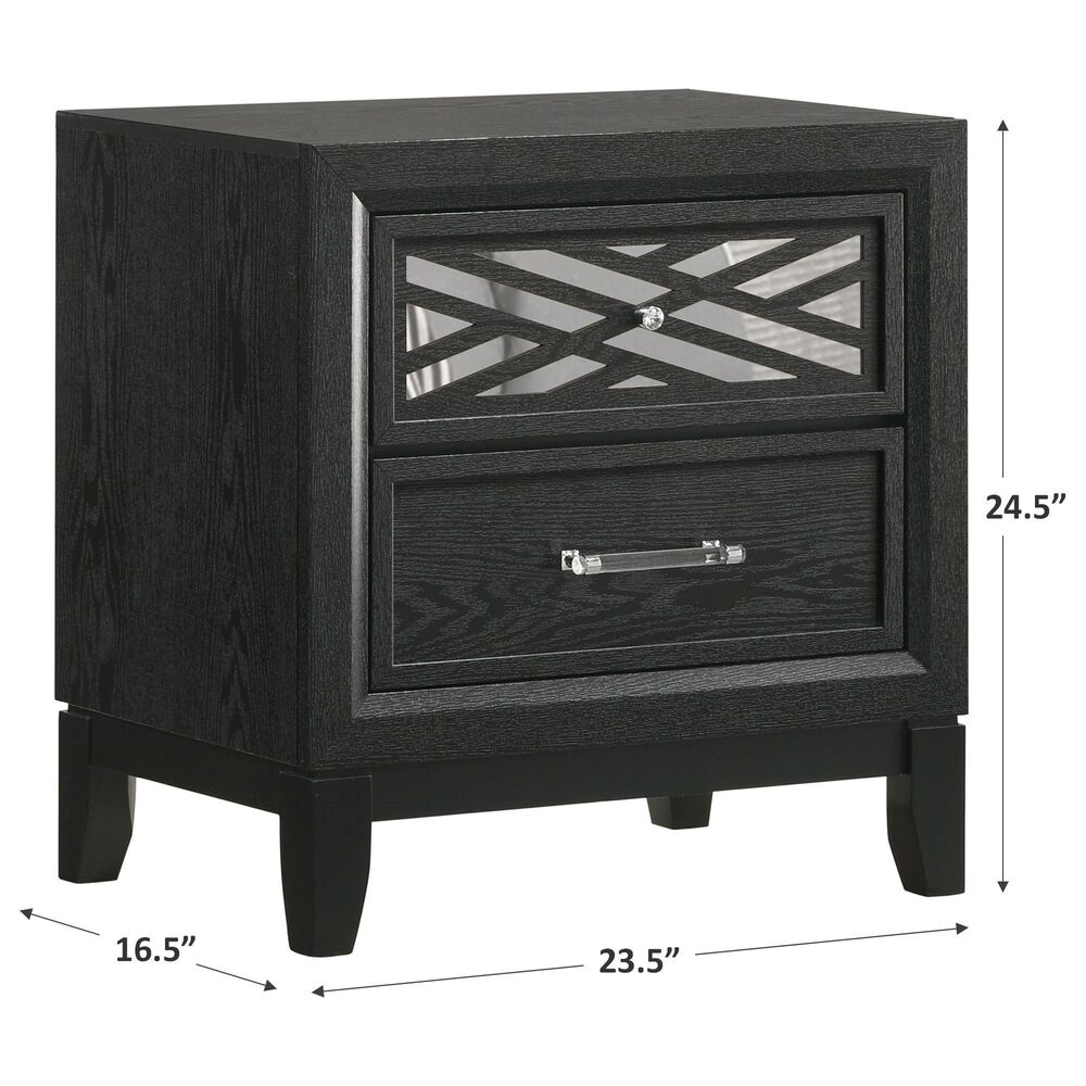 New Heritage Design Obsidian 2-Drawer Nightstand in Black, , large