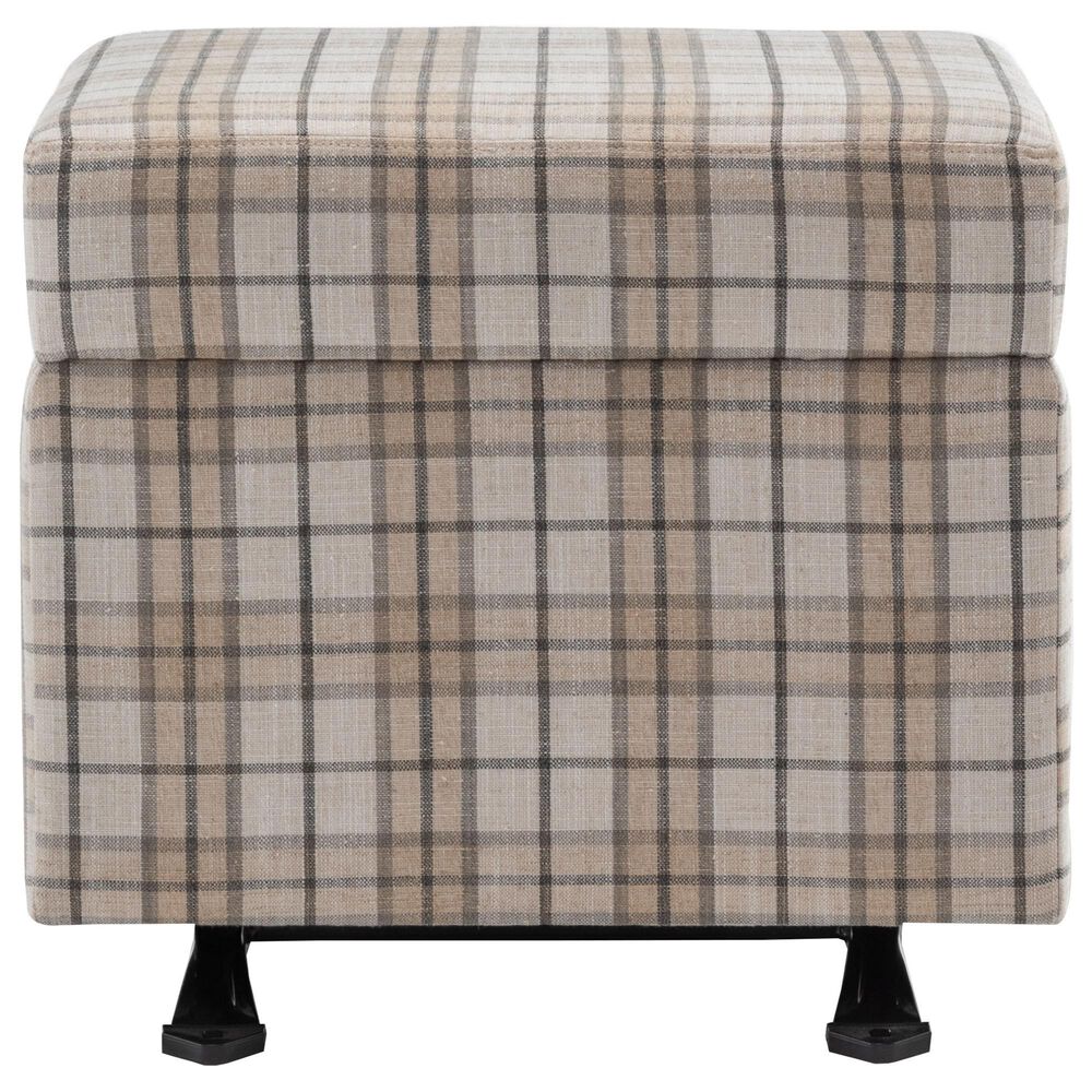 Lamps Per Se Camelot 25&quot; Rectangle Gliding Ottoman in Light Brown and Gray, , large