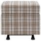 Lamps Per Se Camelot 25" Rectangle Gliding Ottoman in Light Brown and Gray, , large