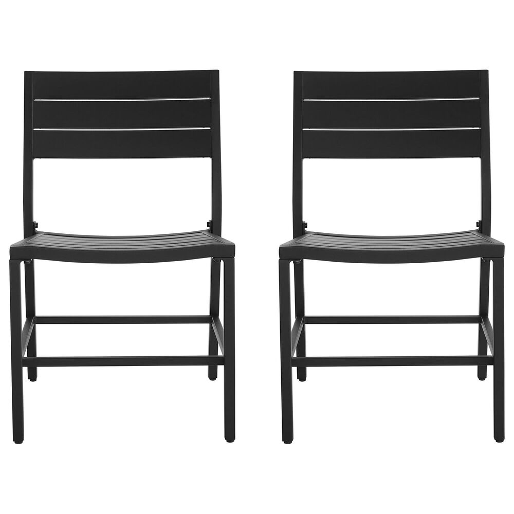 Linon Home Decor Holland Patio Side Chair in Black (Set of 2), , large