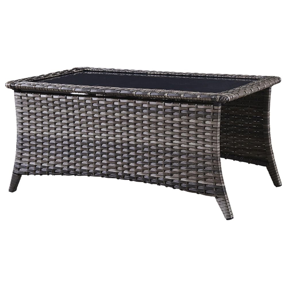Sunwell Garden 5-Piece Patio Conversation Set with Brown Rattan in Blue, , large