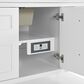 James Martin Vanities Breckenridge 60" Single Bathroom Vanity in Bright White with 3 cm Carrara White Marble Top and Rectangular Sink, , large