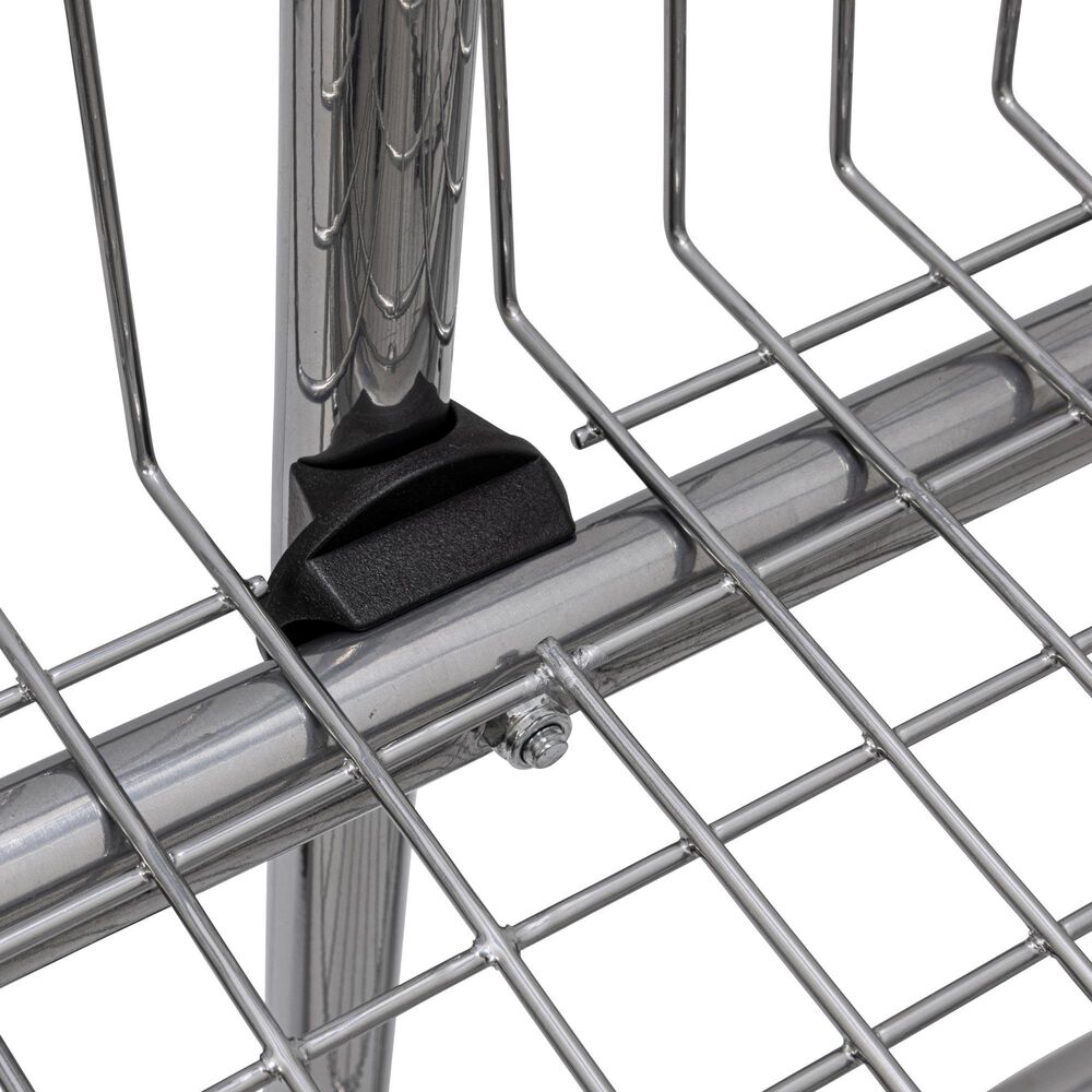 Household Essentials Rolling Laundry Cart with Basket in Silver, , large