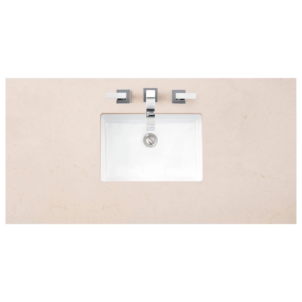 James Martin Vanities Hudson 48&quot; Single Bathroom Vanity in Light Natural Oak with 3 cm Eternal Marfil Quartz Top and Rectangular Sink, , large