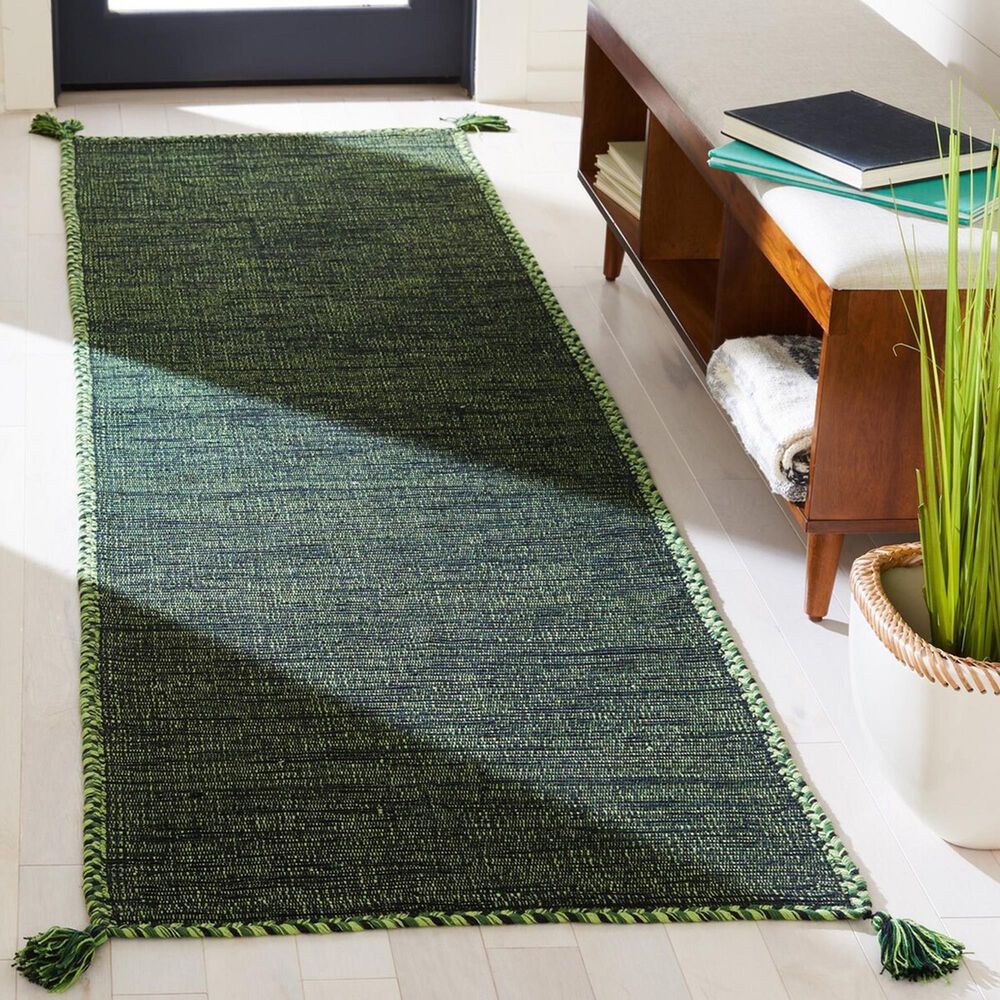 Safavieh Montauk 2&#39;3&quot; x 10&#39; Green and Black Runner, , large
