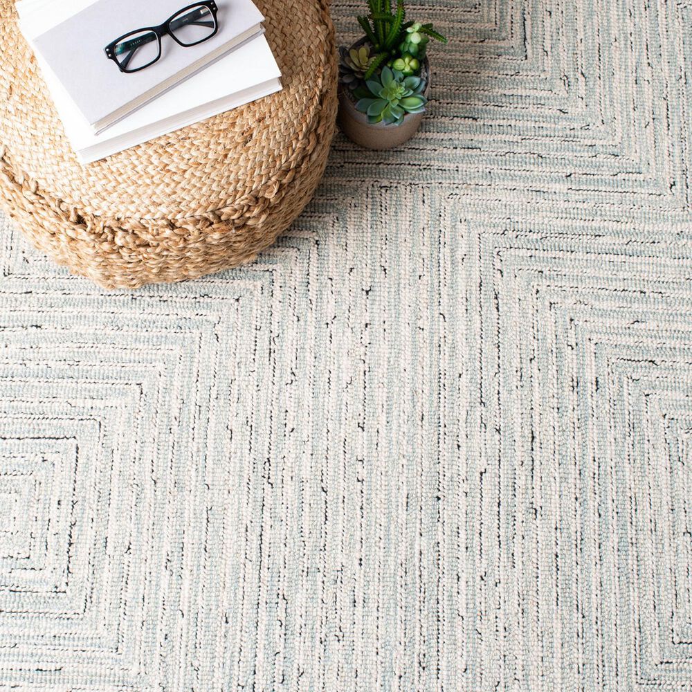 Safavieh Micro-Loop MLP176F 10&#39; x 14&#39; Light Grey and Ivory Area Rug, , large