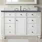 James Martin Vanities Bristol 48" Single Bathroom Vanity in Bright White with 3 cm Charcoal Soapstone Quartz Top and Rectangular Sink, , large