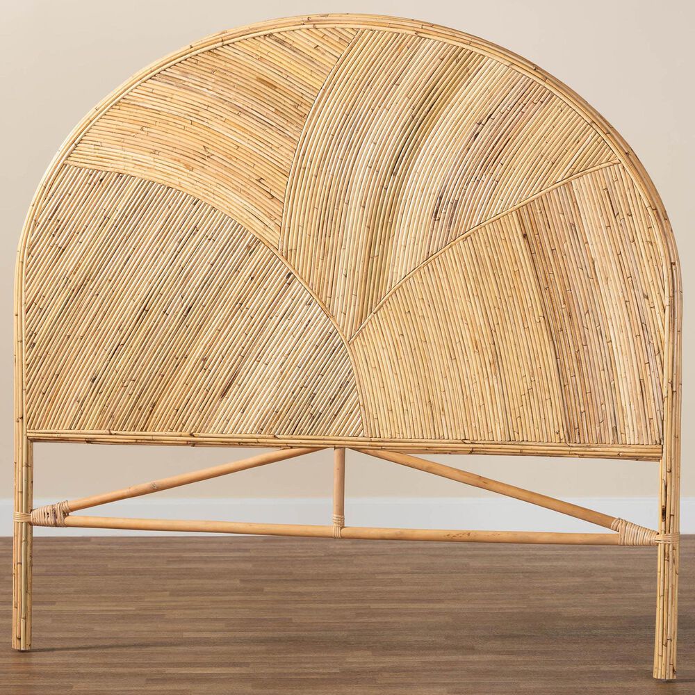 Baxton Studio Seana King Panel Headboard in Honey, , large