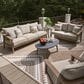 Ashley Harmony Headlands Outdoor Sofa with Cushion in Natural and Gray, , large