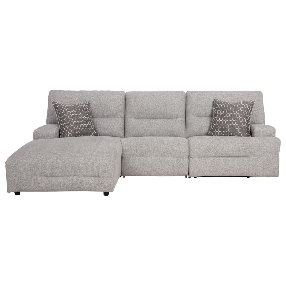 Ashley Acklen Place 3-Piece Power Left Facing Reclining Sectional with Chaise in Pewter, , large